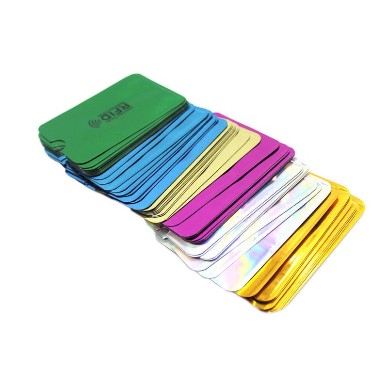 JUMISEE (60 Pack) Holographic RFID Blocking Sleeves, Card Holder Blocking Bank Anti thief Wallet Protect Case Credit Cards Case Safety Identity Theft Prevention - Image 2